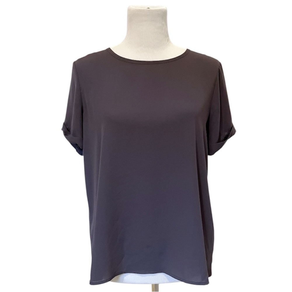 Charcoal Chiffon T-Shirt Blouse | Forever 21, Medium
